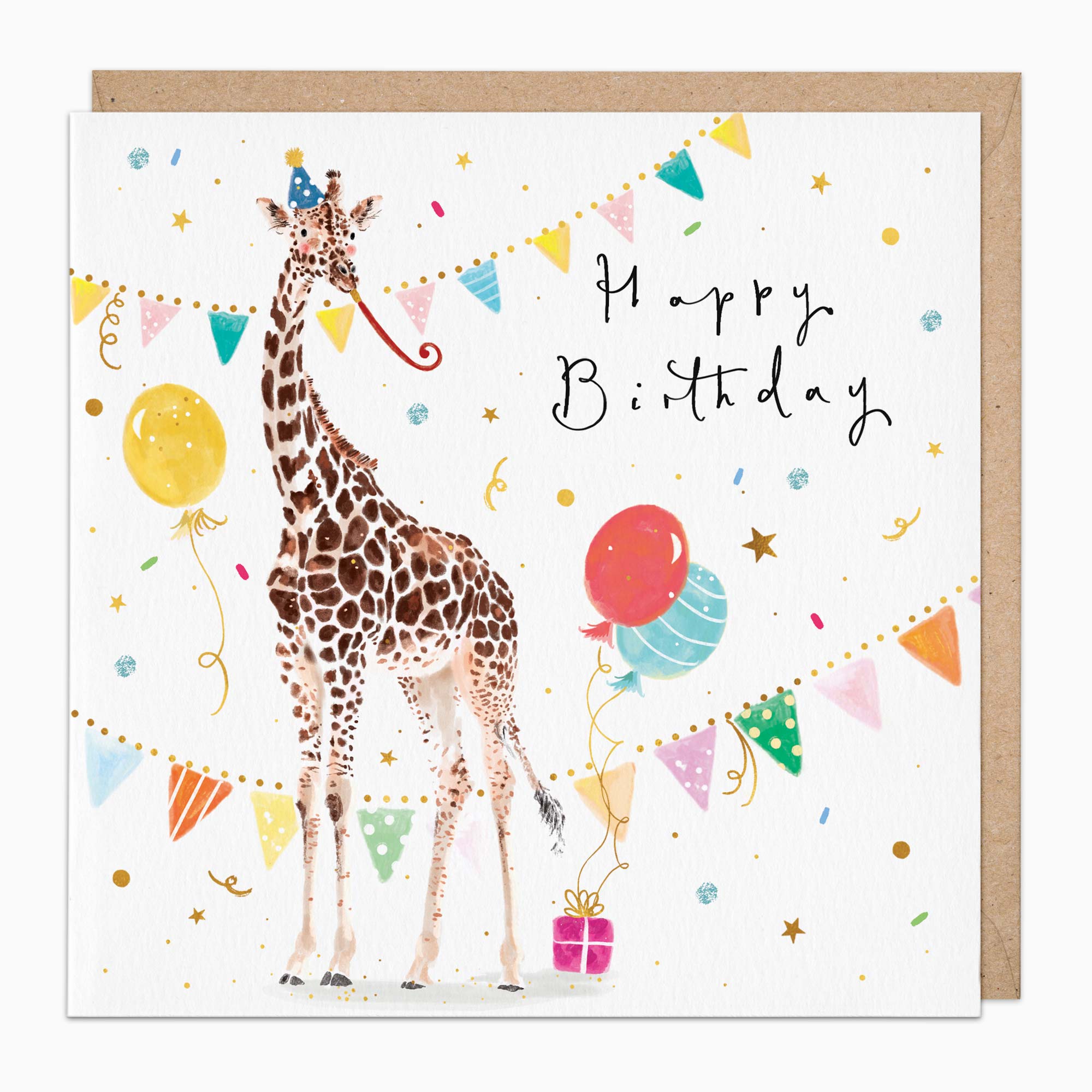 Greeting Card-G502 - Giraffe Birthday Card-Whistlefish
