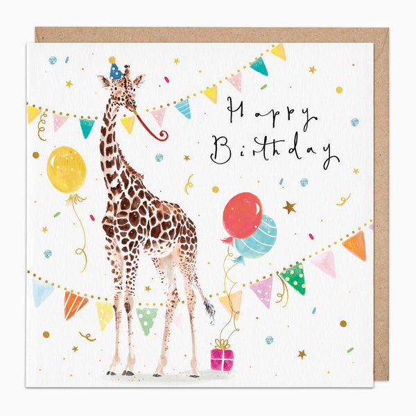 Greeting Card-G502 - Giraffe Birthday Card-Whistlefish