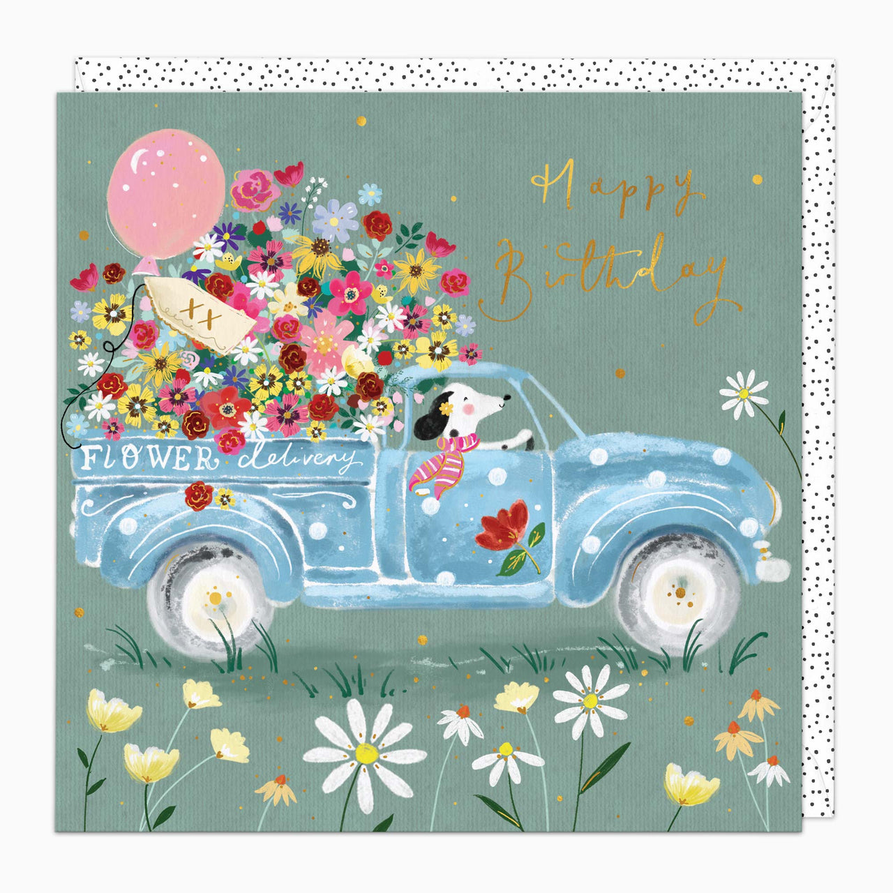 Greeting Card-G503 - Flower Delivery Birthday Card-Whistlefish