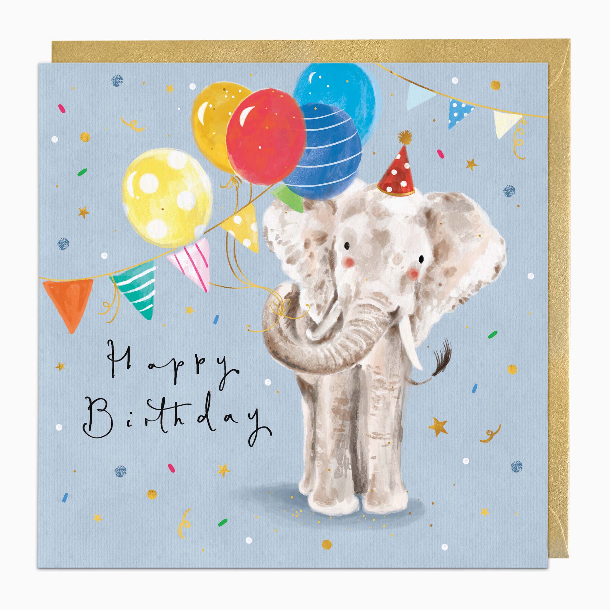 Greeting Card-G505 - Party Elephant Birthday Card-Whistlefish