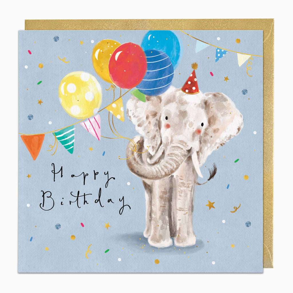 Greeting Card-G505 - Party Elephant Birthday Card-Whistlefish