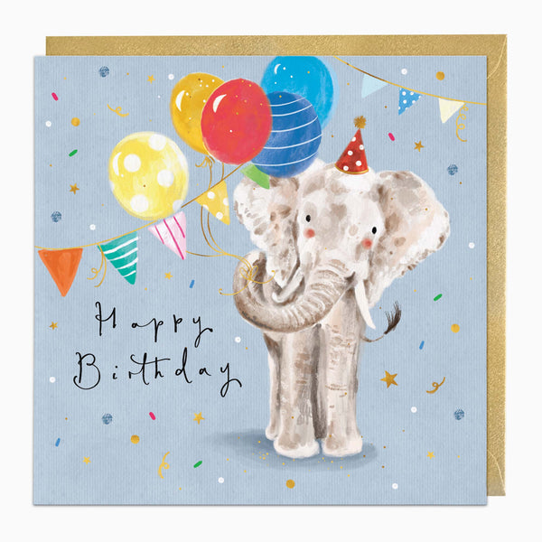 Greeting Card-G505 - Party Elephant Birthday Card-Whistlefish