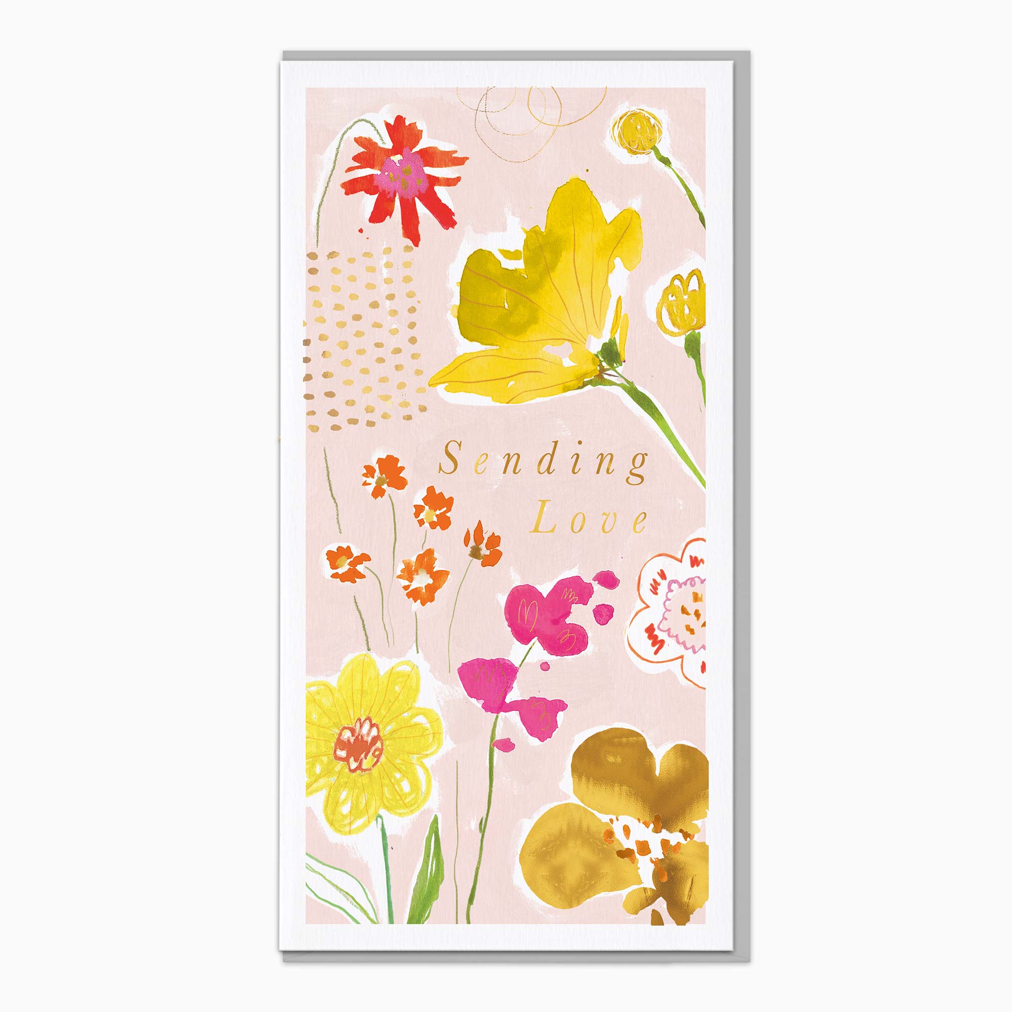 Greeting Card-G517 - Blush Floral Sending Love Card-Whistlefish