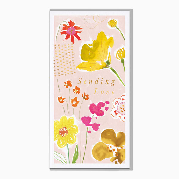 Greeting Card-G517 - Blush Floral Sending Love Card-Whistlefish