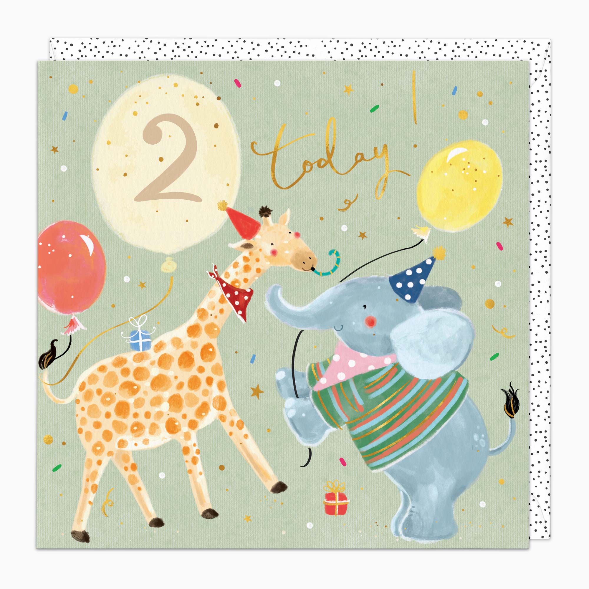Greeting Card-G529 - Giraffe's 2nd Birthday Card-Whistlefish