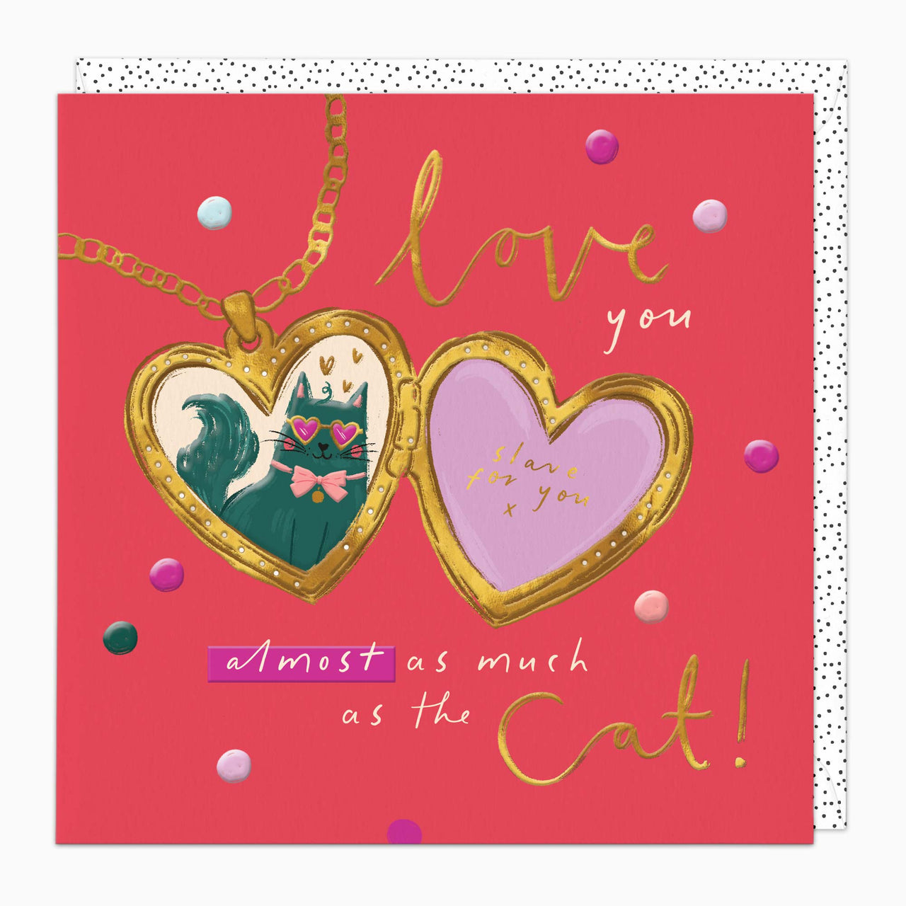 Greeting Card-G541 - Cat Locket Love Card-Whistlefish