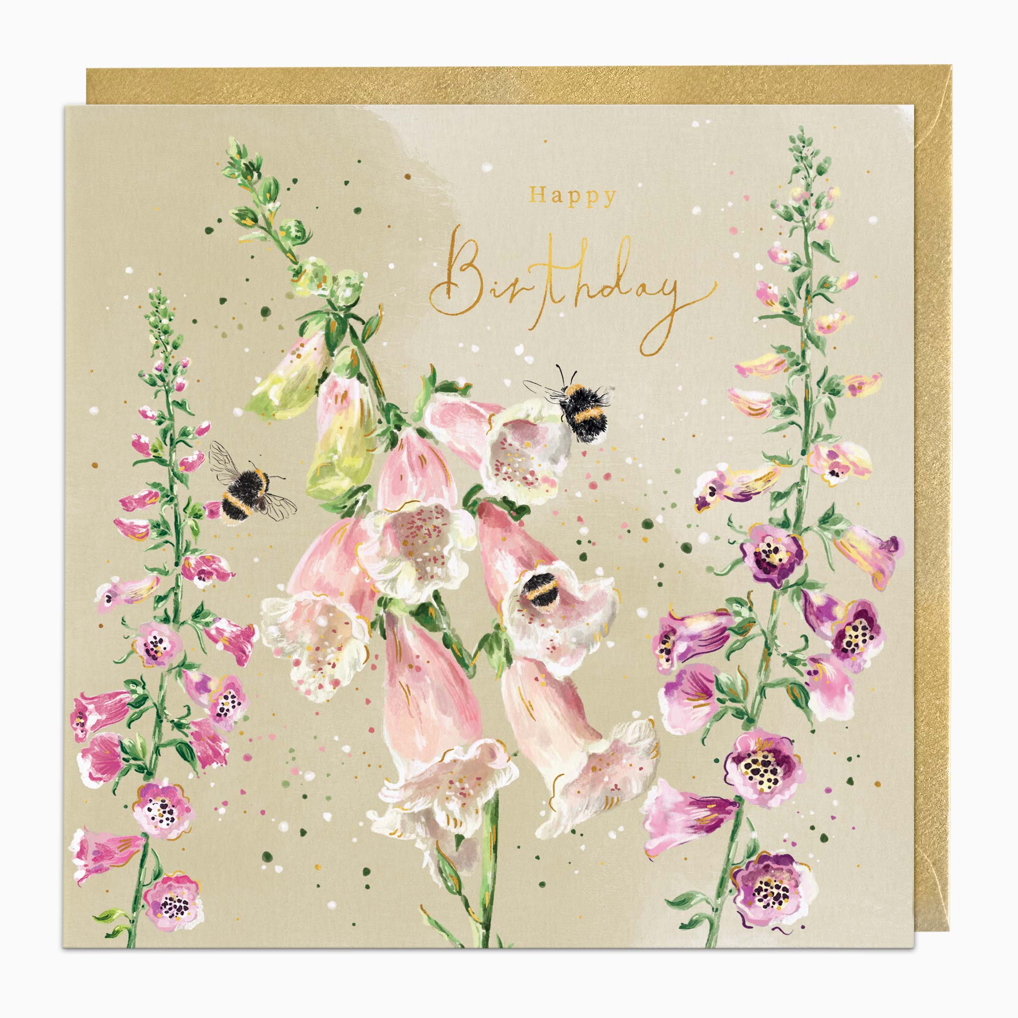 Greeting Card-G547 - Foxgloves Birthday Card-Whistlefish