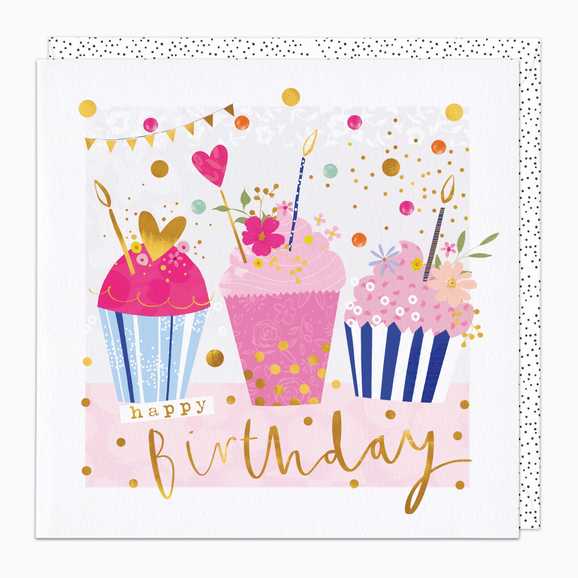 Greeting Card-G564 - Cupcakes & Candles Birthday Card-Whistlefish