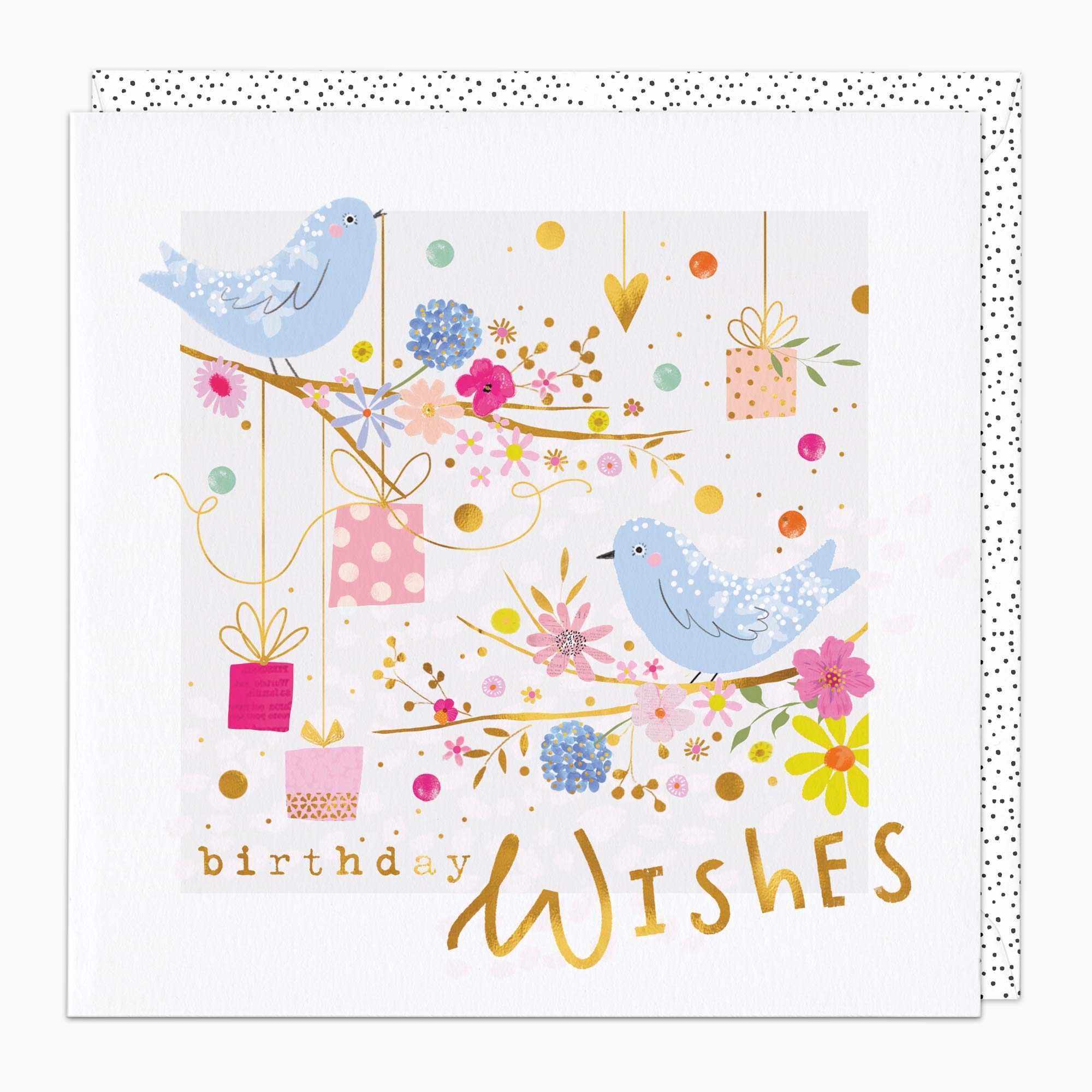 Greeting Card-G565 - Birds & Presents Birthday Card-Whistlefish