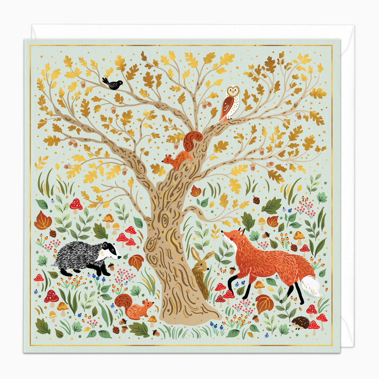 Greeting Card-G591 - Autumn Animals Art Card-Whistlefish