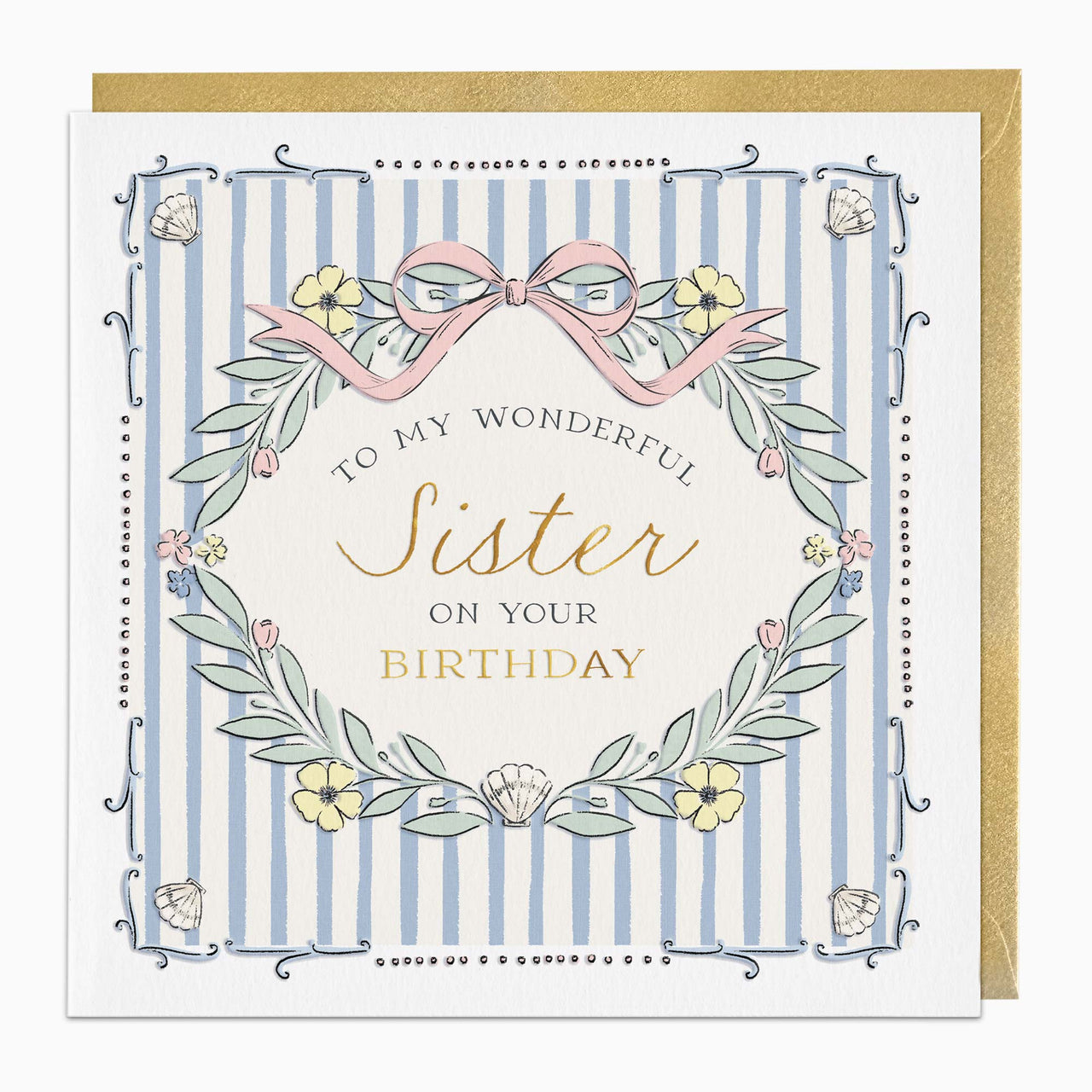 Greeting Card-H002 - Wonderful Sister Regal Birthday Card-Whistlefish