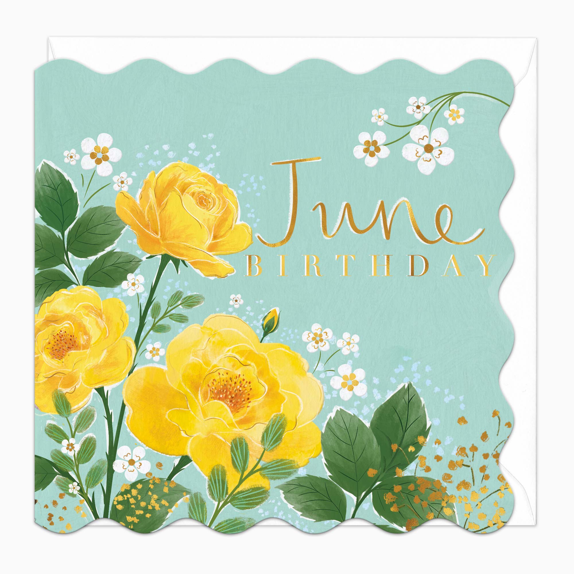 Greeting Card-H019 - June Floral Birthday Card-Whistlefish