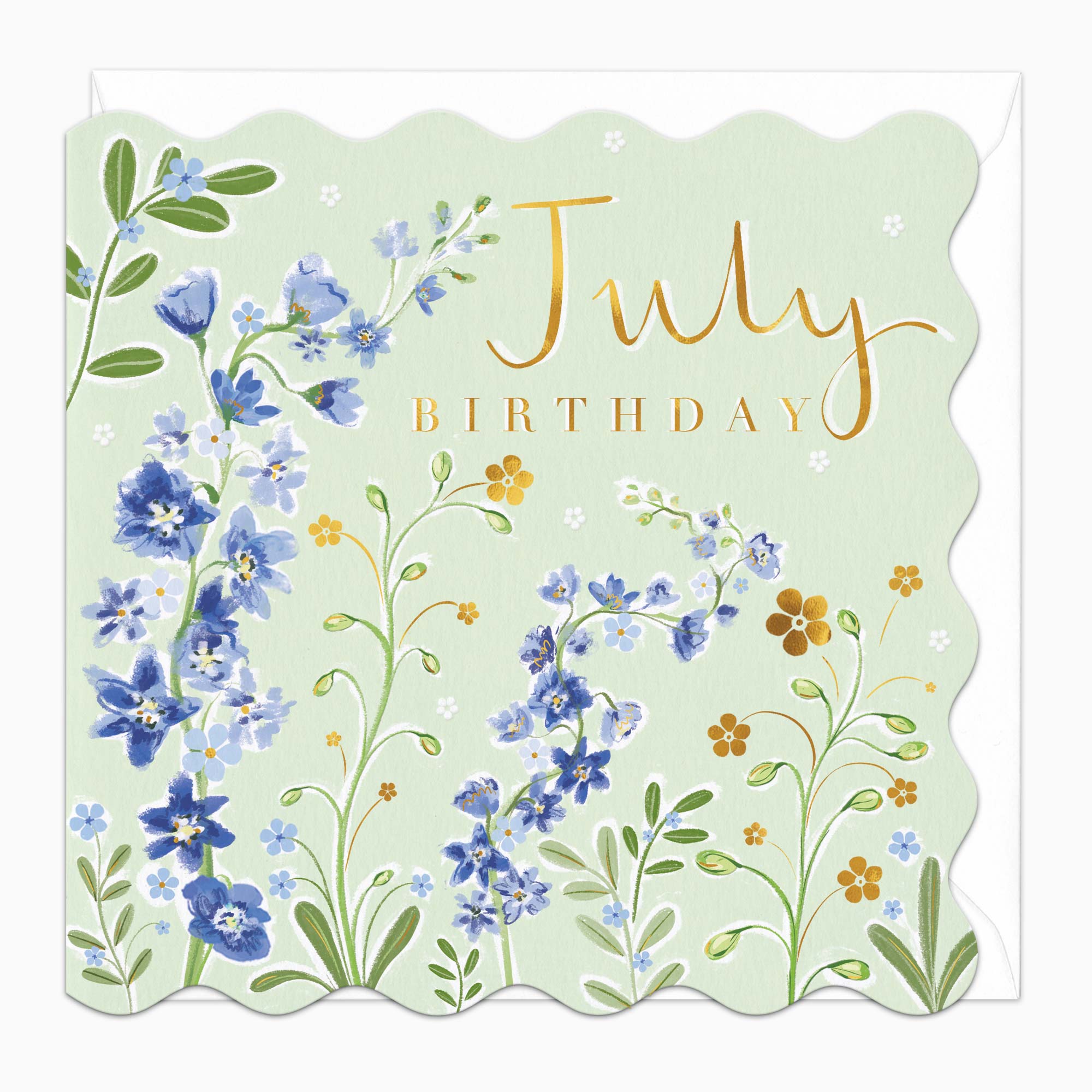 Greeting Card-H020 - July Floral Birthday Card-Whistlefish