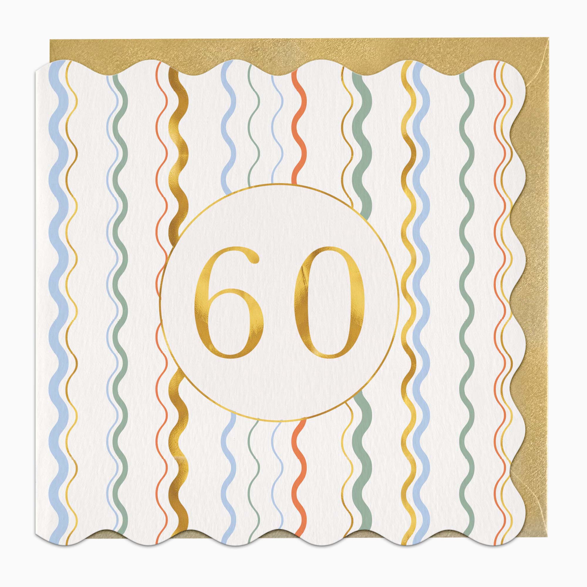 Greeting Card-H046 - Stripey 60 Birthday Card-Whistlefish