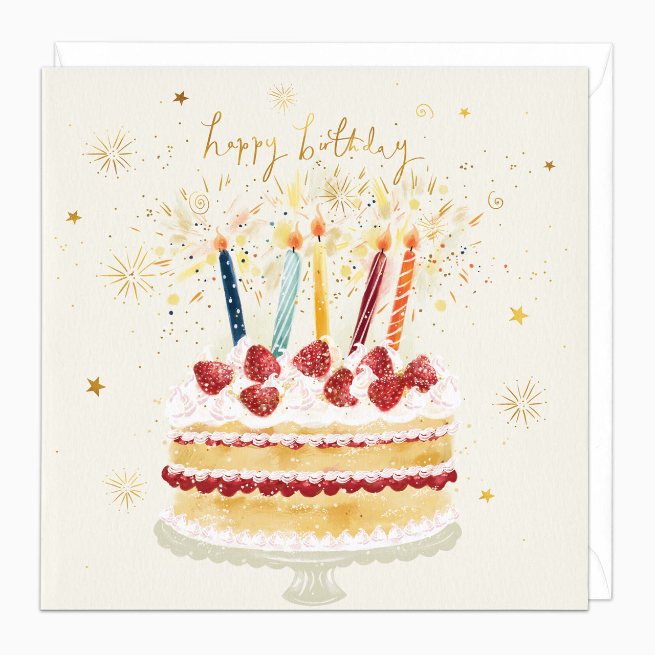 Greeting Card-H092 - Strawberry Cake Birthday Card-Whistlefish