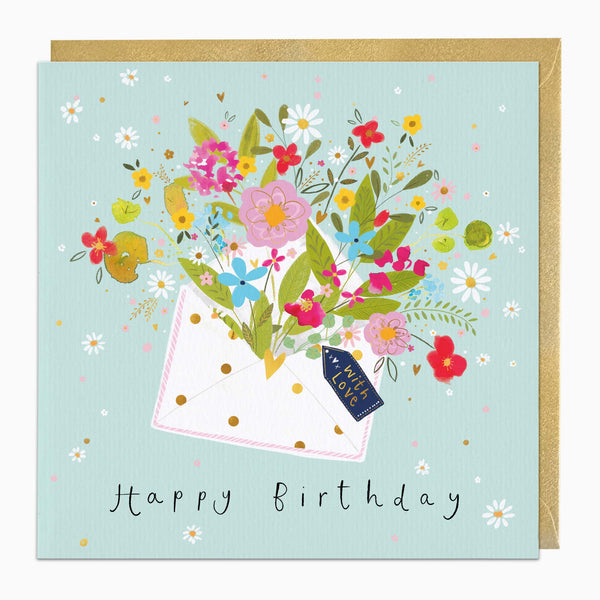 Greeting Card-H093 - Floral Burst Birthday Card-Whistlefish