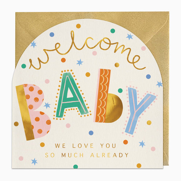 Greeting Card-H121 - Welcome Baby Arch New Baby Card-Whistlefish