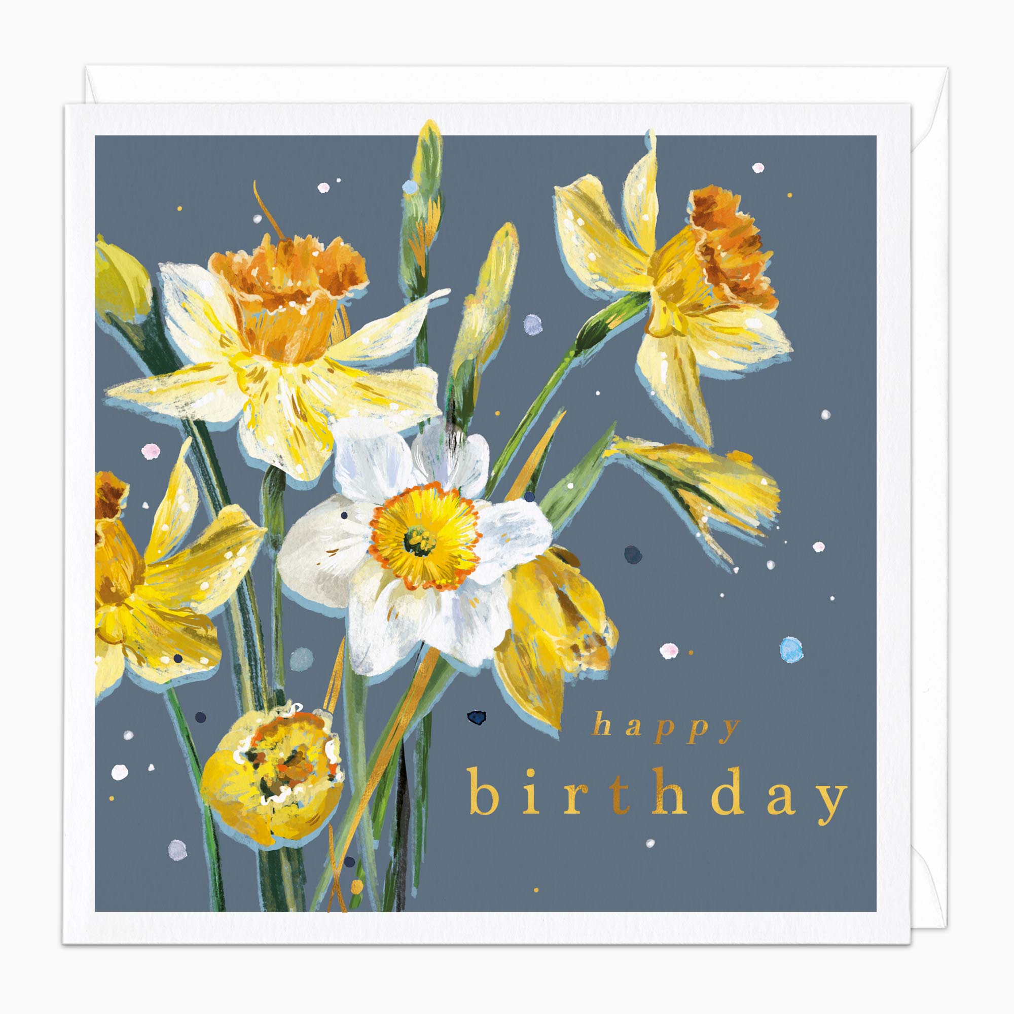 Greeting Card-H135 - Daffodils Birthday Card-Whistlefish