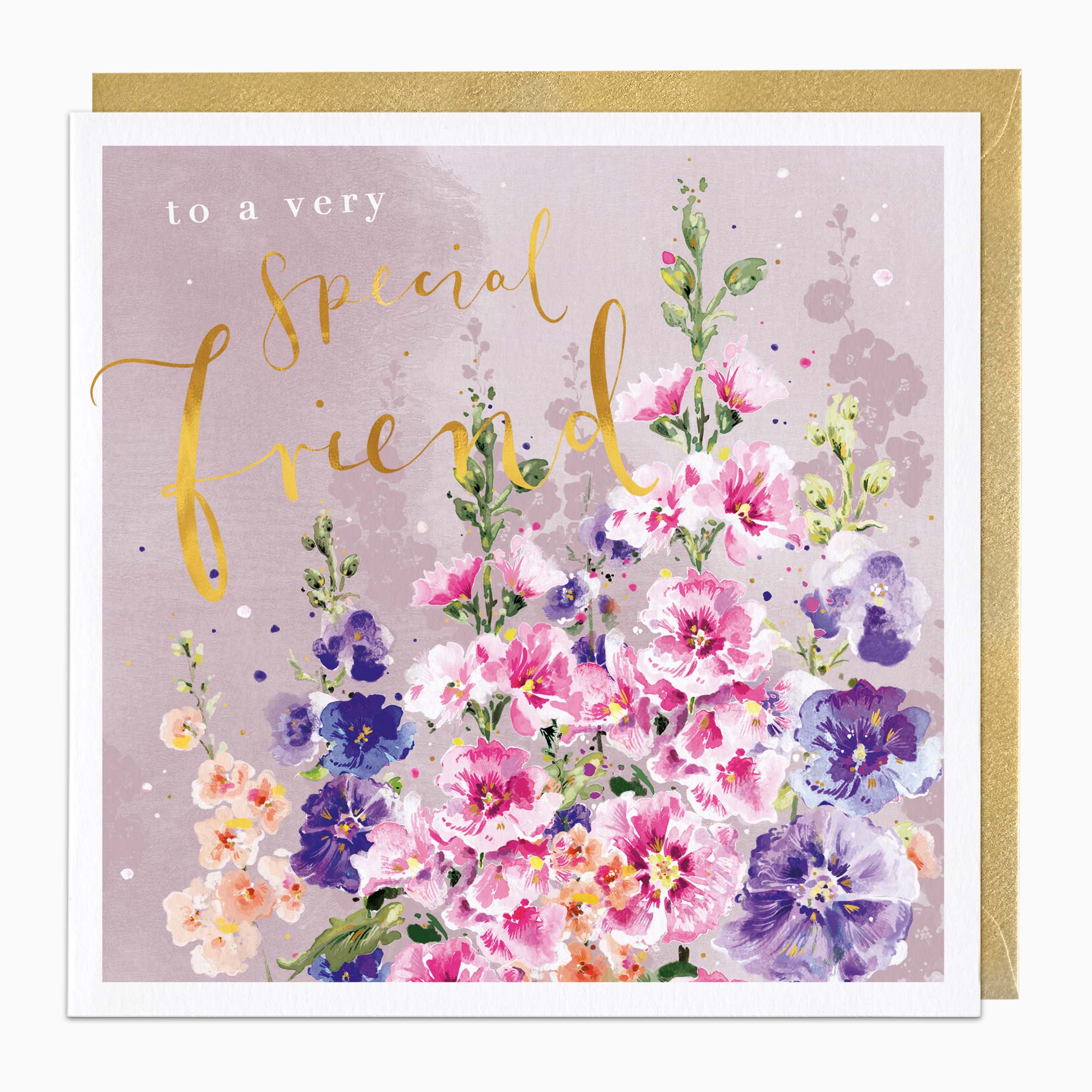 Greeting Card-H153 - Foxgloves Special Friend Card-Whistlefish