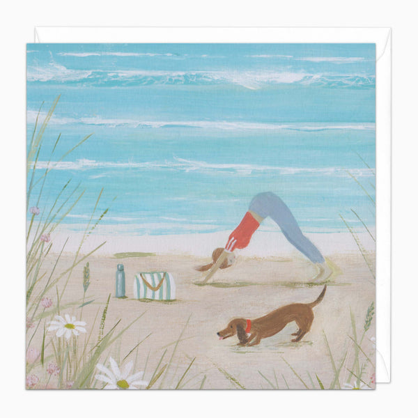 Greeting Card-H159 - Downward Dog Art Card-Whistlefish