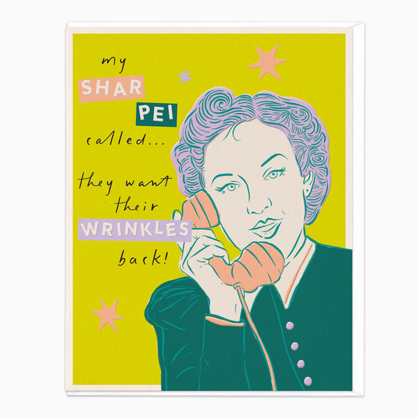 Greeting Card-J074 - Sharpei Wrinkles Card-Wildfish