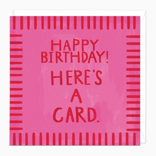 Greeting Card-J101 - Here's a Pink Card Birthday Card-Wildfish