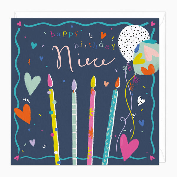 Greeting Card-J103 - Fun Candles Niece Birthday Card-Wildfish