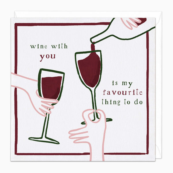 Greeting Card-J106 - Wine With You Card-Wildfish