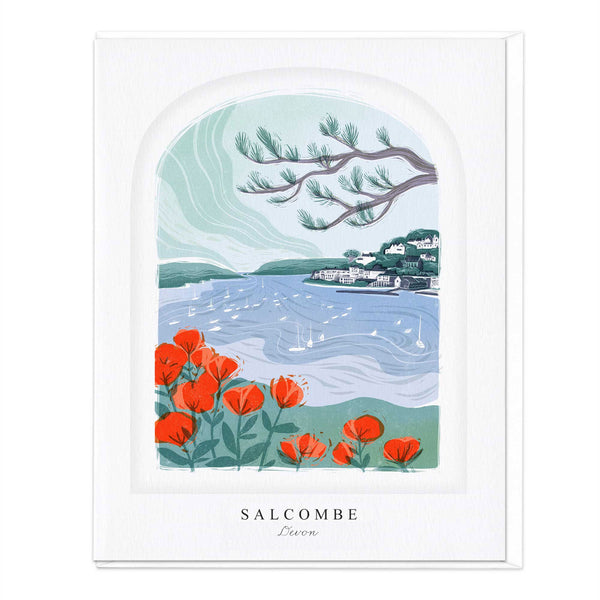 Luxury Card - LN042 - Salcombe Arched Lino Luxury Card - Salcombe Lino Luxury Card - Whistlefish