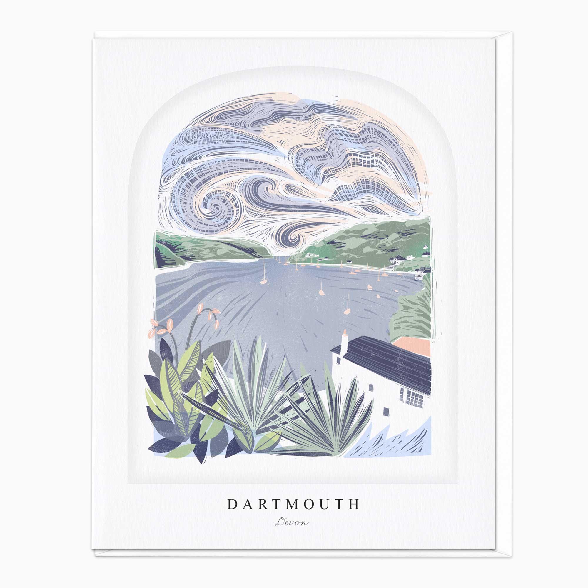 Greeting Card-LN043 - Dartmouth Arched Lino Card-Whistlefish