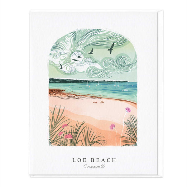 Luxury Card - LN082 - Loe Beach Arched Lino Luxury Card - Loe Beach Arched Lino Luxury Card - Whistlefish