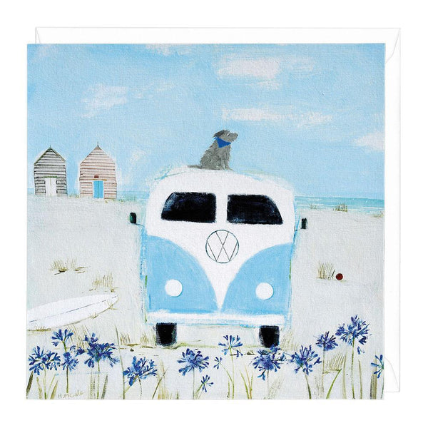 Greeting Card-W287 - Blue Camper Card-Whistlefish