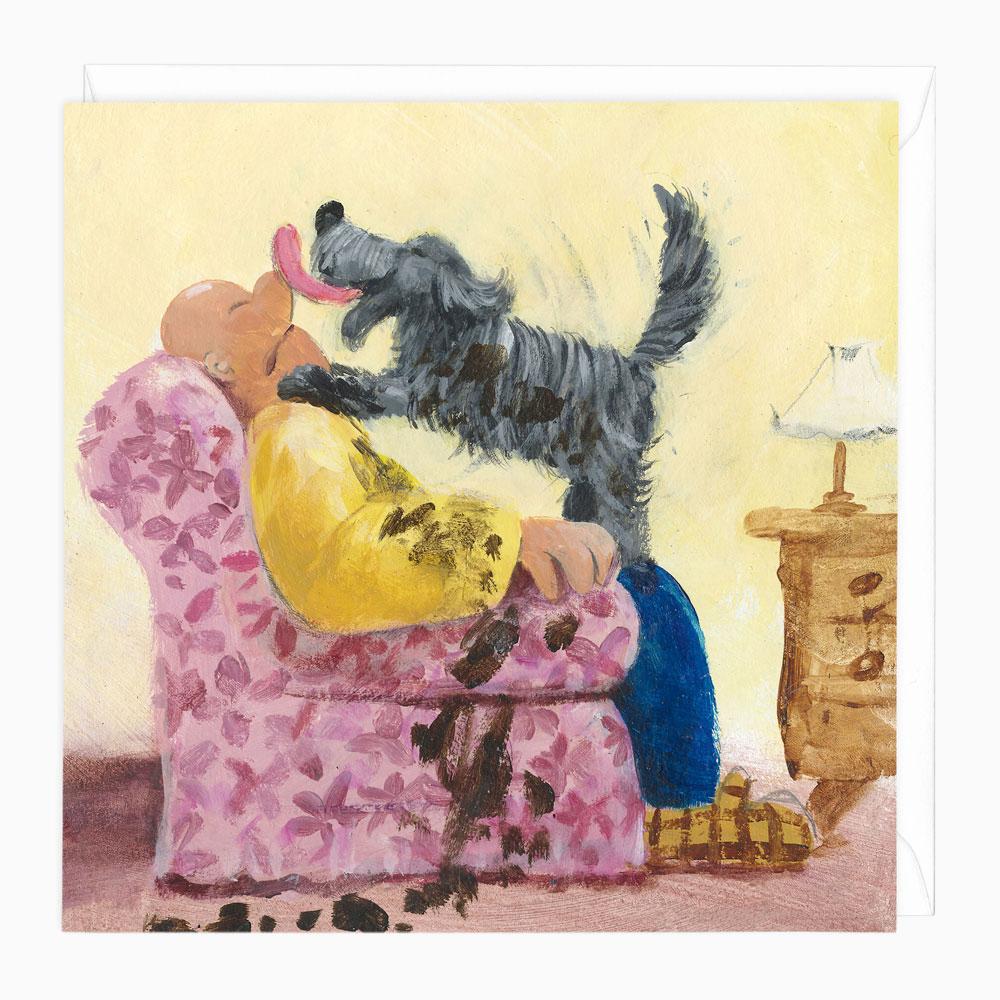 Greeting Card-W307 - Lapdancer Humorous Art Card-Gerry Plumb
