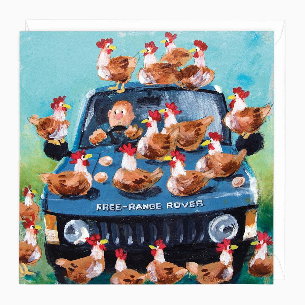 Greeting Card-W327 - Free Range Rover Art Card-Gerry Plumb