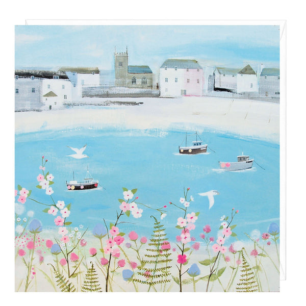 Greeting Card-W749 - Harbour Boats Card-Whistlefish