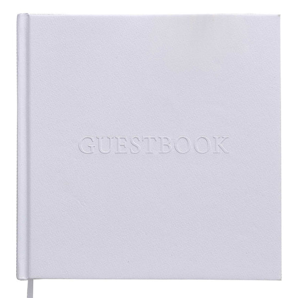 Guest Book - ML-128 - White Embossed Wedding Guest Book - White Embossed Wedding Guest Book - Whistlefish