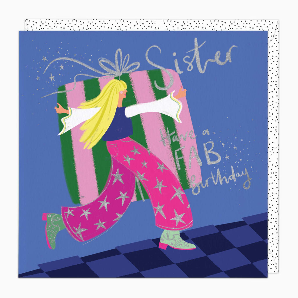 Greeting Card-H254 - Sister Fab Birthday Card-Whistlefish