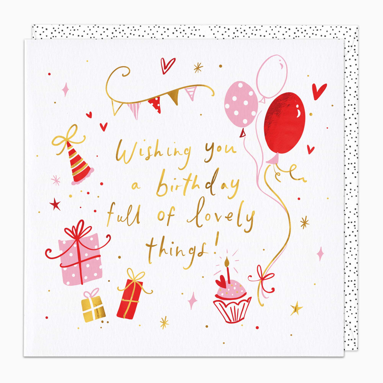 Greeting Card-H260 - Red Balloons Birthday Card-Whistlefish