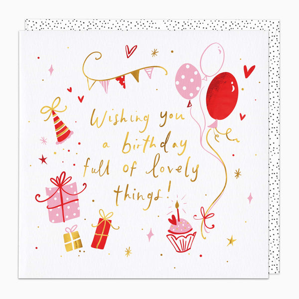 H260 - Red Balloons Birthday Card