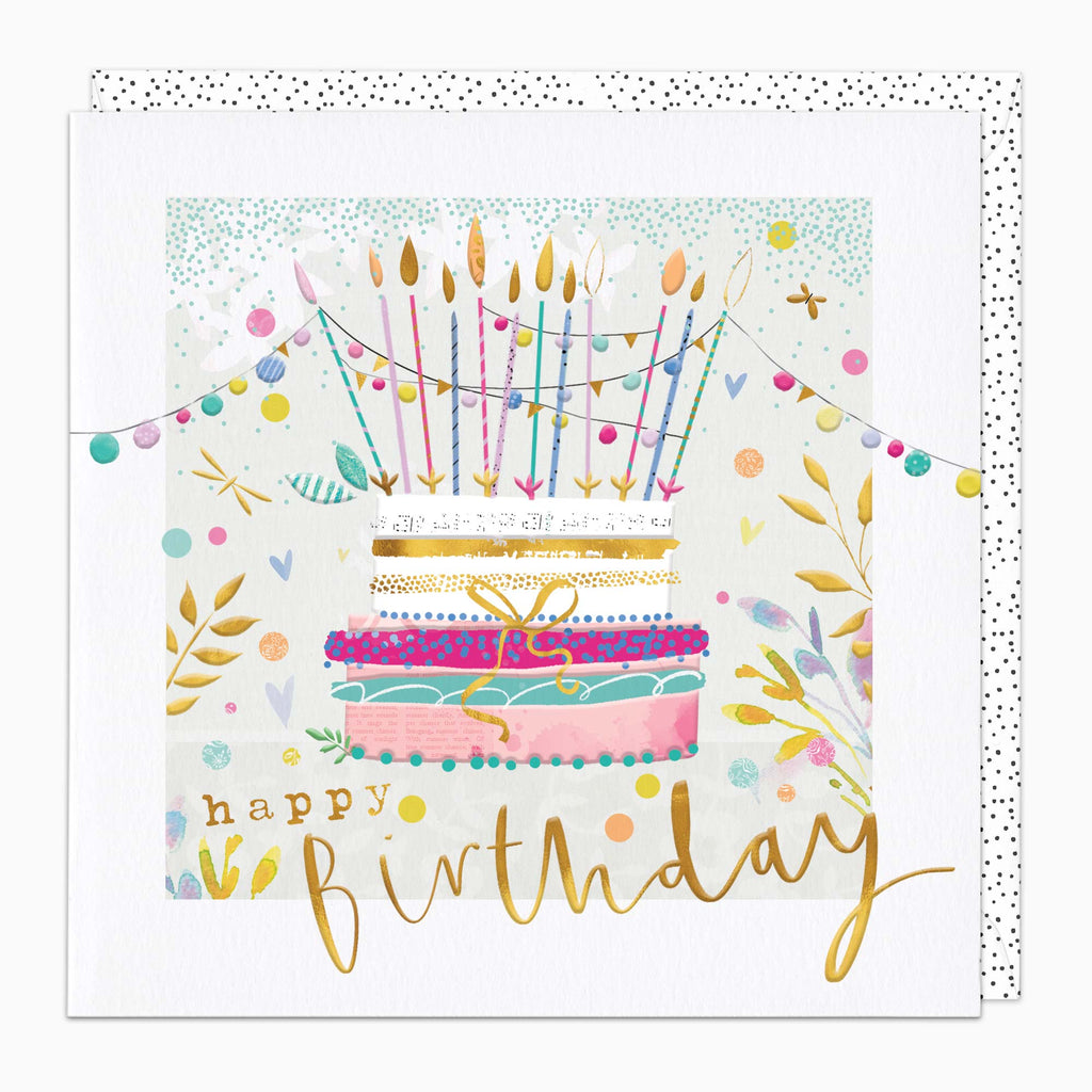 Greeting Card-H267 - Cake & Candles Birthday Card-Whistlefish
