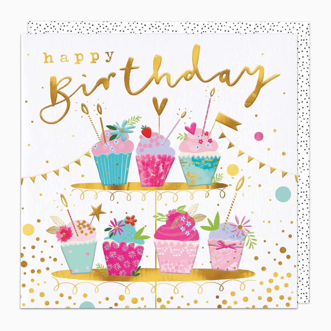 Greeting Card-H268 - Cupcakes Birthday Card-Whistlefish