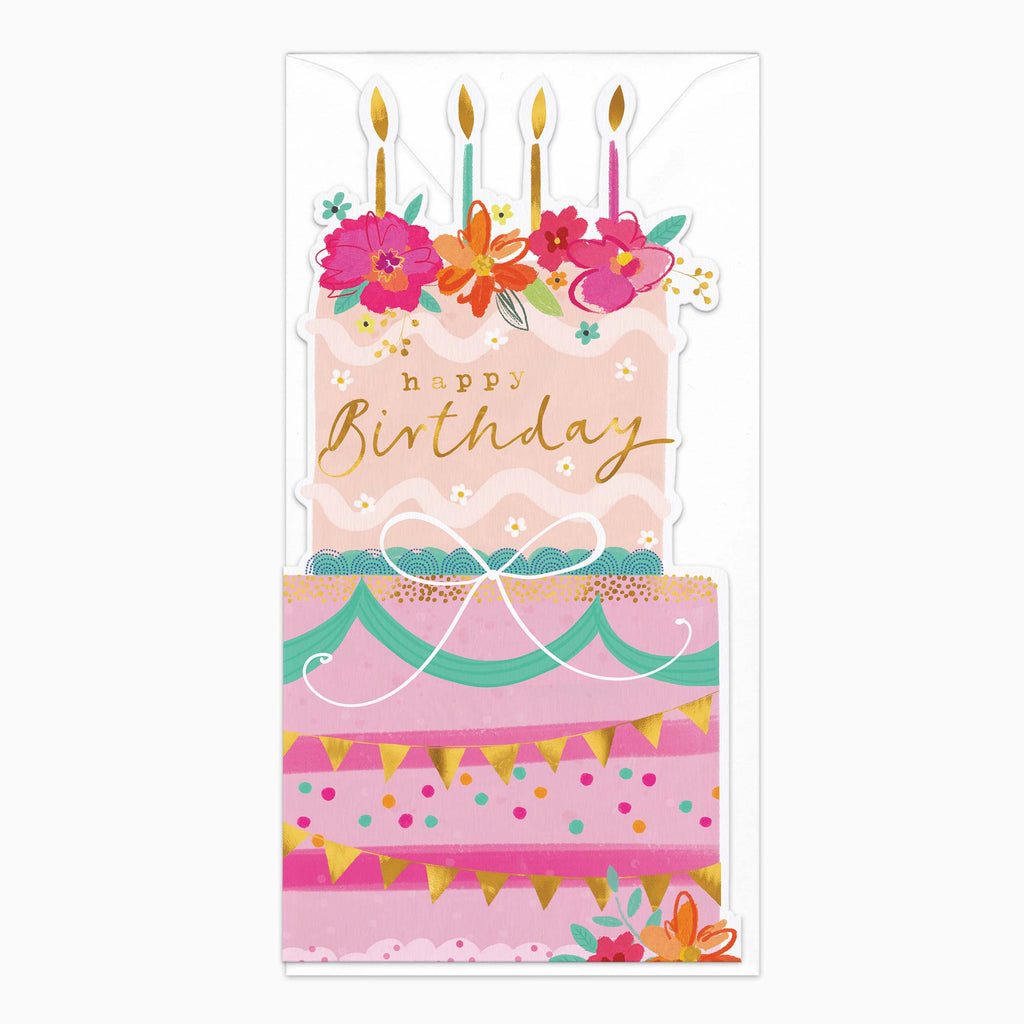 Greeting Card-H282 - Tall Cake Birthday Card-Whistlefish