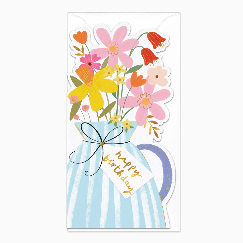 Greeting Card-H285 - Tall Flowers Birthday Card-Whistlefish