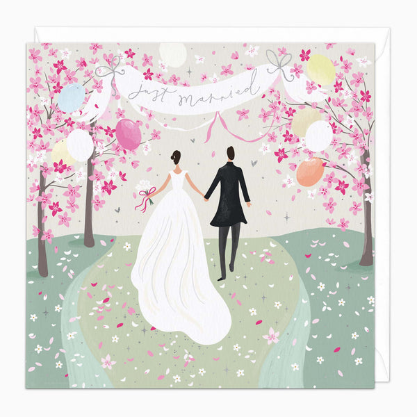 H298 - Blossom Trees Just Married Card