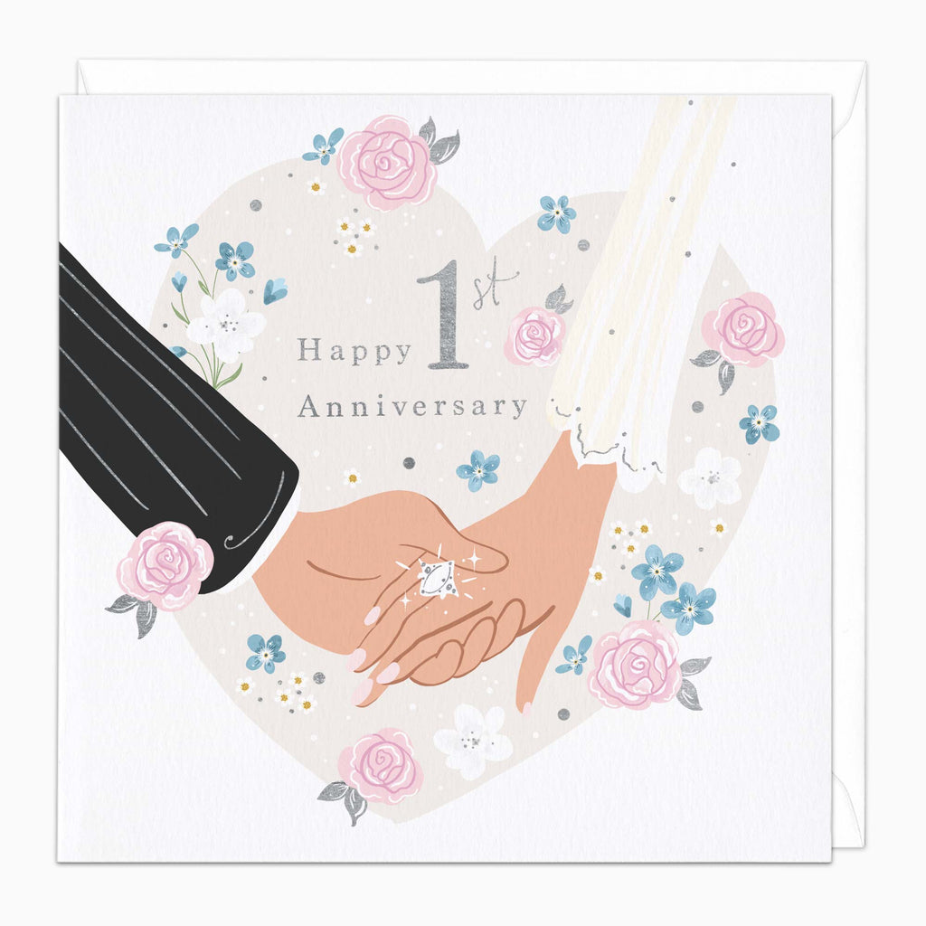 Greeting Card-H299 - Happy 1st Anniversary Card-Whistlefish