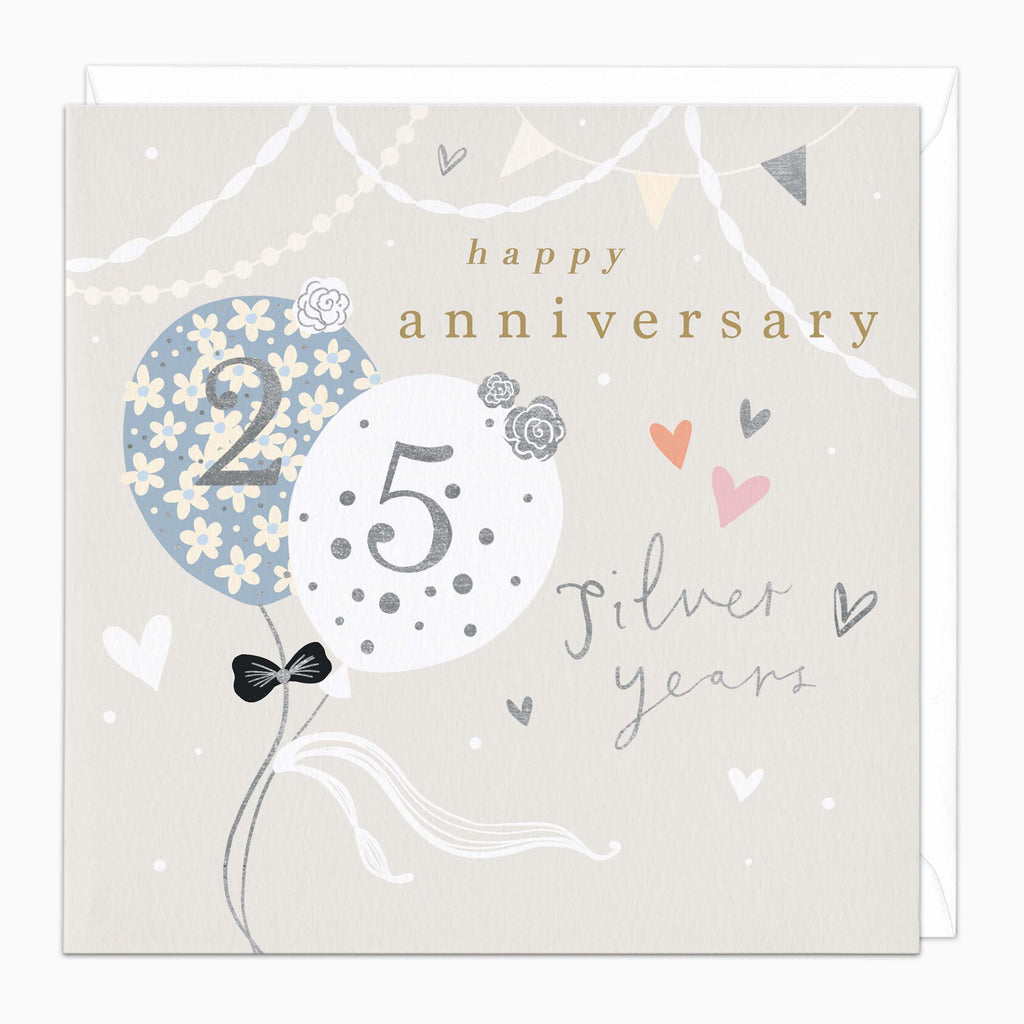 Greeting Card-H300 - 25 Years Anniversary Card-Whistlefish