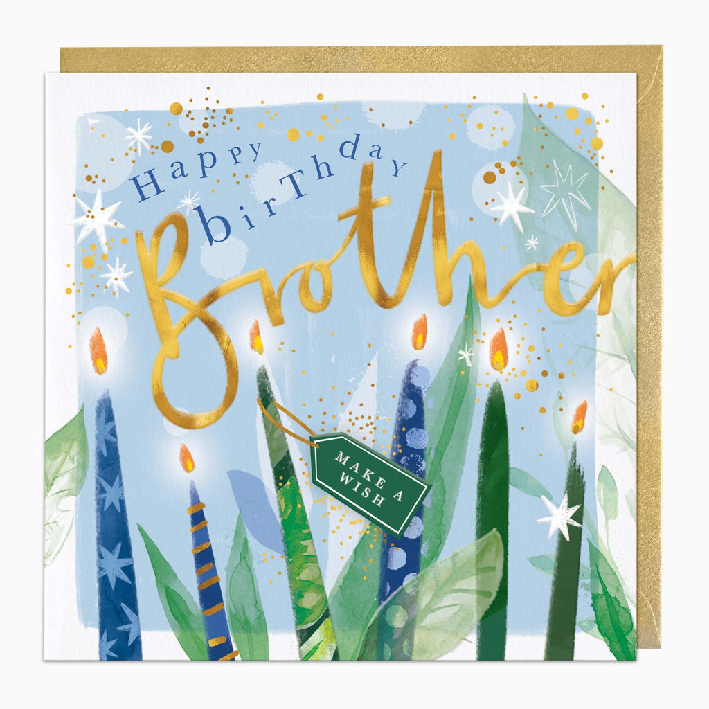 Greeting Card-H325 - Candles Brother Birthday Card-Whistlefish