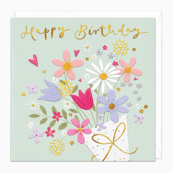 H329 - Floral Bouquet Birthday Card