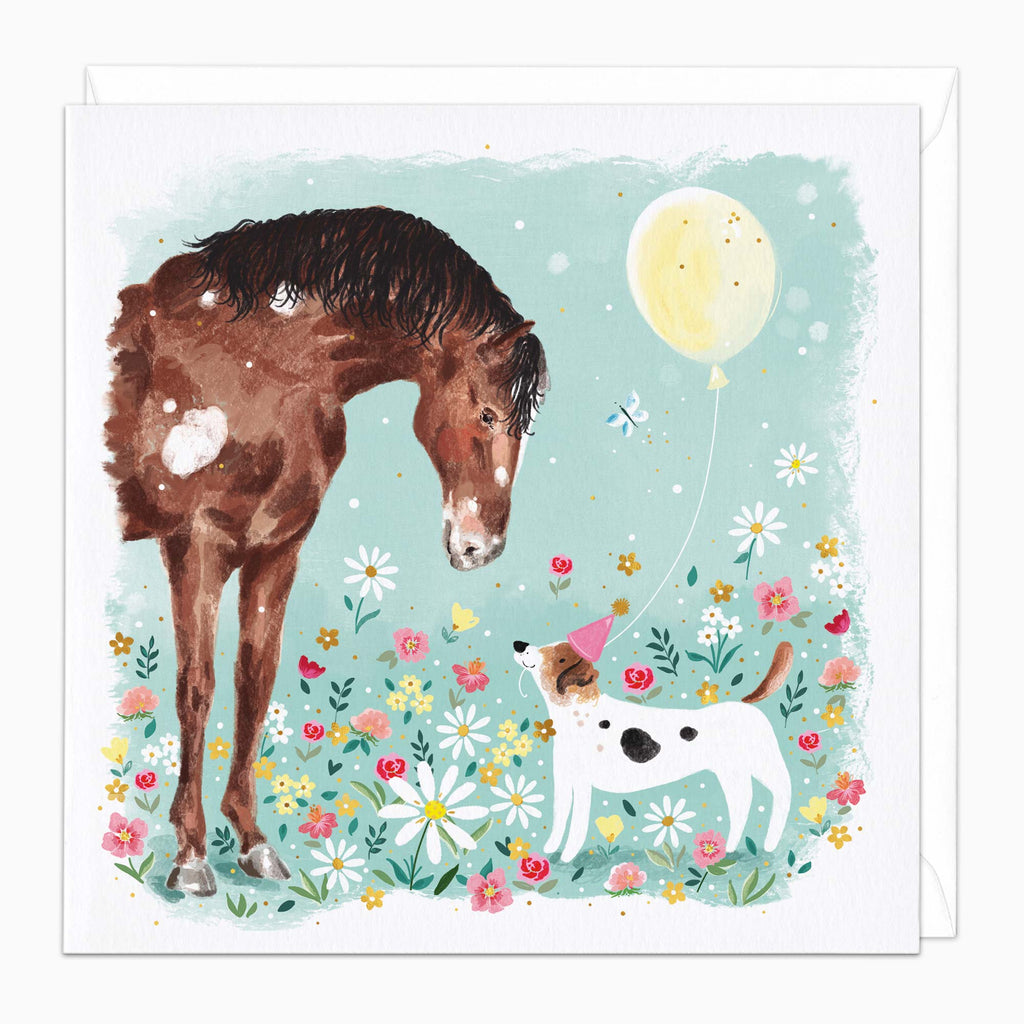 Greeting Card-H340 - Friends in the field Birthday Card-Whistlefish