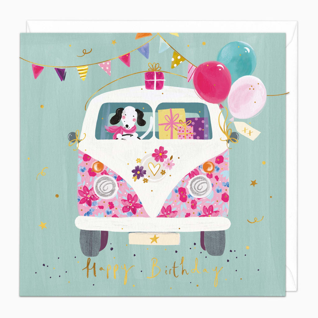 Greeting Card-H342 - Van Full of Celebrations Birthday Card-Whistlefish